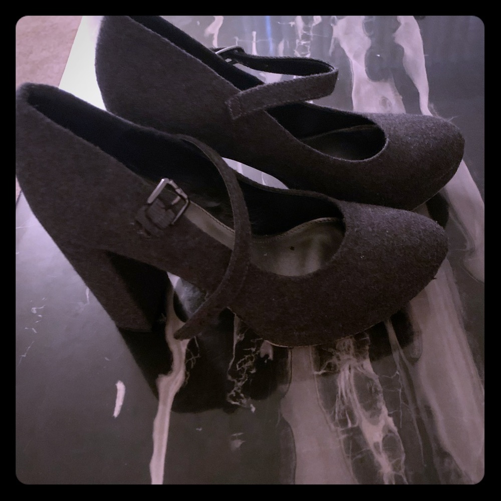 Gray Suede Heels